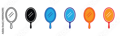 Vector illustration icon a set of colorful tennis rackets in different colors