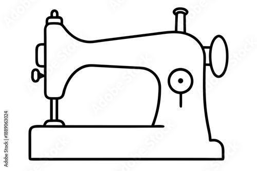vintage sewing machine  line art vector