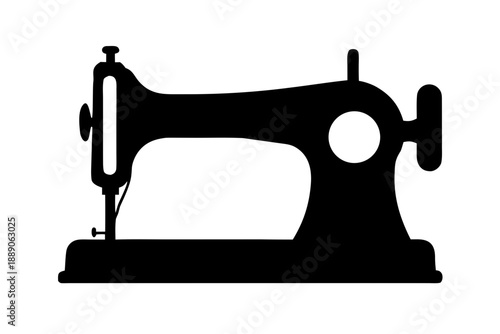 vintage sewing machine icon, sewing machine silhouette vector