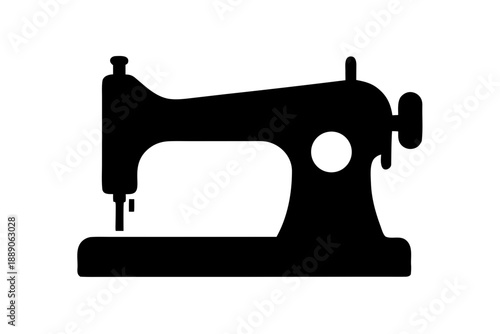vintage sewing machine icon, sewing machine silhouette vector