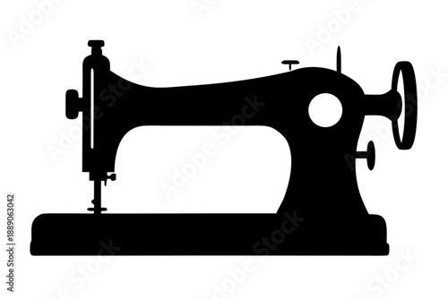 vintage sewing machine icon, sewing machine silhouette vector