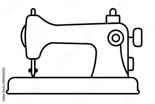 vintage sewing machine icon, sewing machine outline