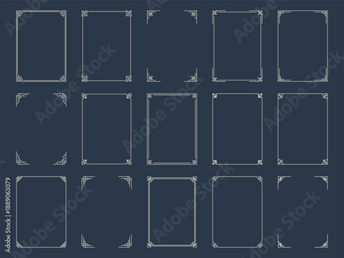 set of chinese traditional frame design, background decoration
