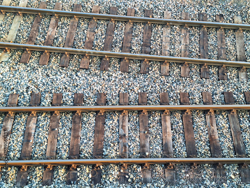 old railway tracks with wooden sleepers