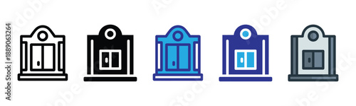 Vector illustration icon collection of various colored badge icons in different styles and colors