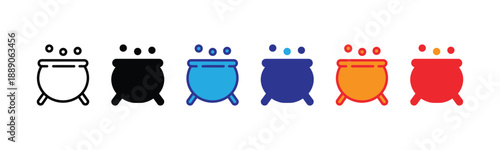 Vector illustration icon colorful cartoon frog icons in different colors