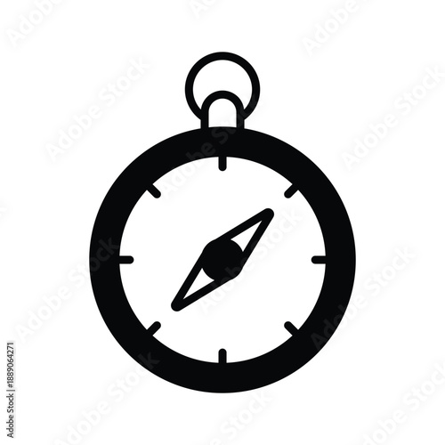 A handy glyph icon of direction compass navigation tool.