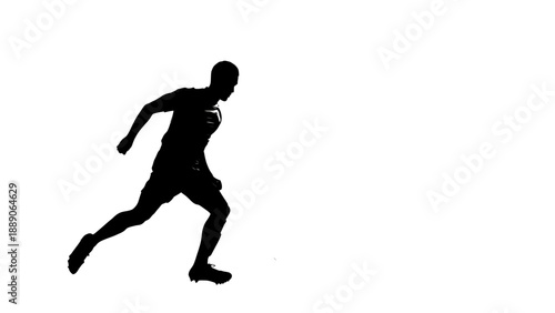 Field hockey player dribbling ball in action, isolated vector illustration