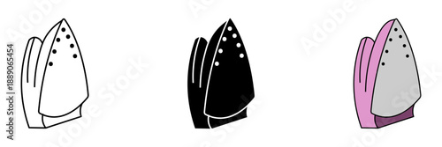Iron simple set icon on white background