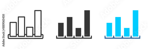 statistic  icon set multiple style collection	