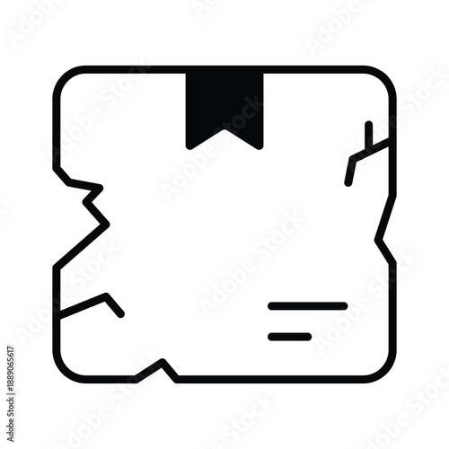 A visually engaging glyph icon of damaged box shipping issue