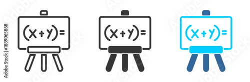 algebra  icon set multiple style collection	