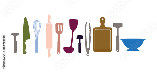 kitchen accessories on a plain white background

