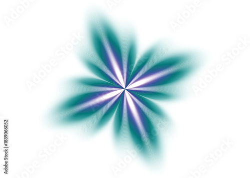 Abstract Gradient Flower Burst with Symmetrical Petals on Black Background