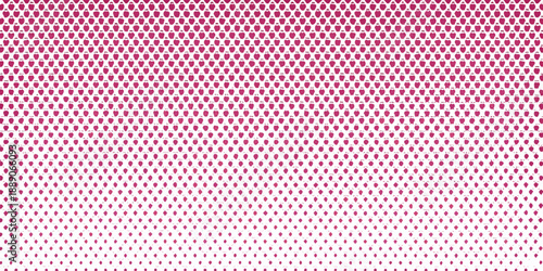 Abstract pink halftone pattern fading to white creating a gradient effect