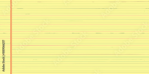 Close up of lined yellow paper with a red vertical edge
