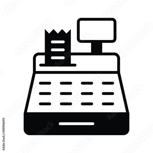 Carefully crafted amazing glyph icon of cash register ecommerce checkout