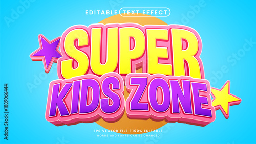 Super kids zone editable text effect template