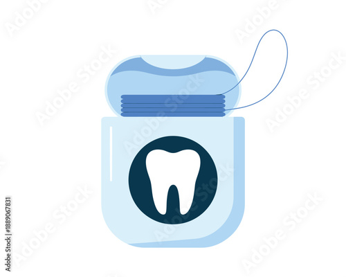 Tooth floss container with floss inside