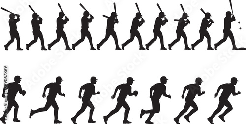 Black Silhouette Vector Set of Professional House Painters and Construction Workers Using Paint Rollers Ladders and Toolboxes for Home Renovation Maintenance and Interior Decorating Projects