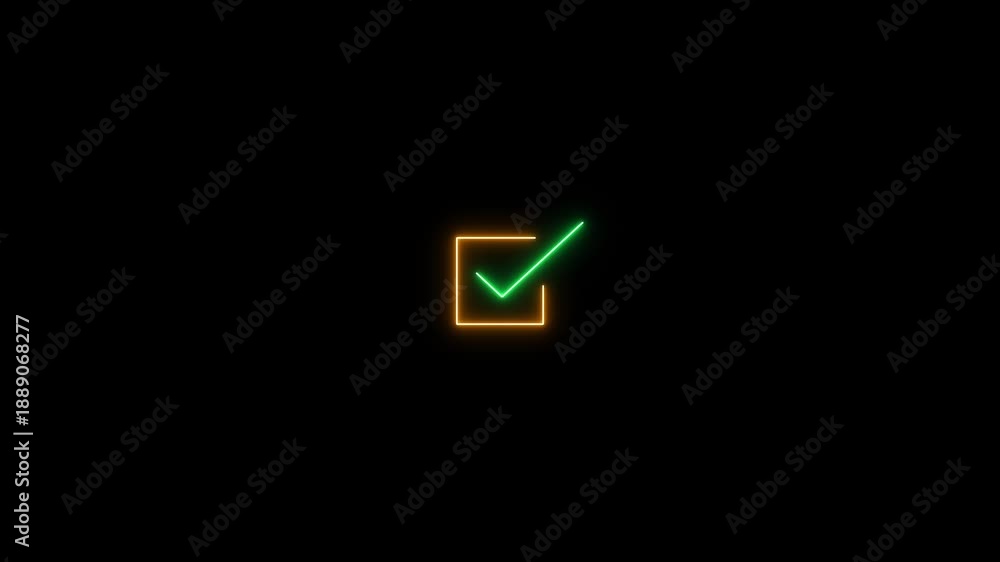 Check mark icon animation with approval symbol and confirmation sign ...