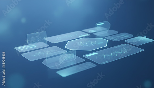 business graph on blue