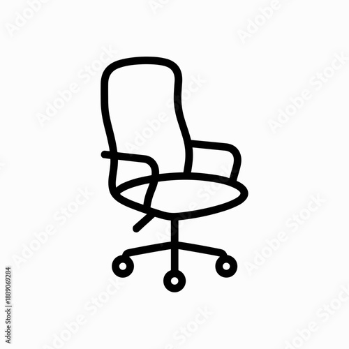 Office chair contour line vector – Perfect for office supply catalogs, productivity articles, or simple icons.