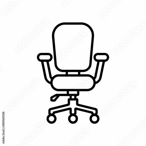 Office chair outline vector illustration – Great for furniture assembly guides, interior design, or icon sets.