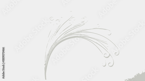dried grass blades forming a gentle arc, white