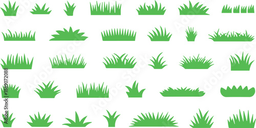 grass blade silhouettes icons for nature illustration