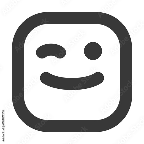Winking Emoji Outline