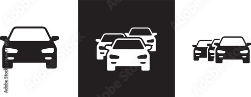 car icon three front rear position minimal transport symbol for assets
