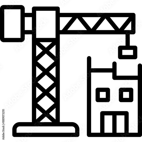 building icon illustration design with outline