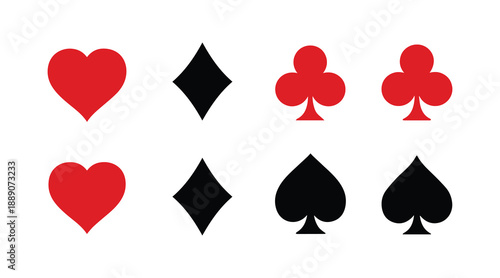 Assortment of multi-hued Poker card symbols