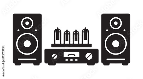 Home Stereo Sound System with Speakers and Amplifier Icon