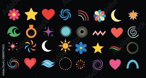 Colorful Abstract Geometric Shapes and Icons Vector SetColorful Abstract Geometric Shapes and Icons Vector SetColorful Abstract Geometric Shapes and Icons Vector Set