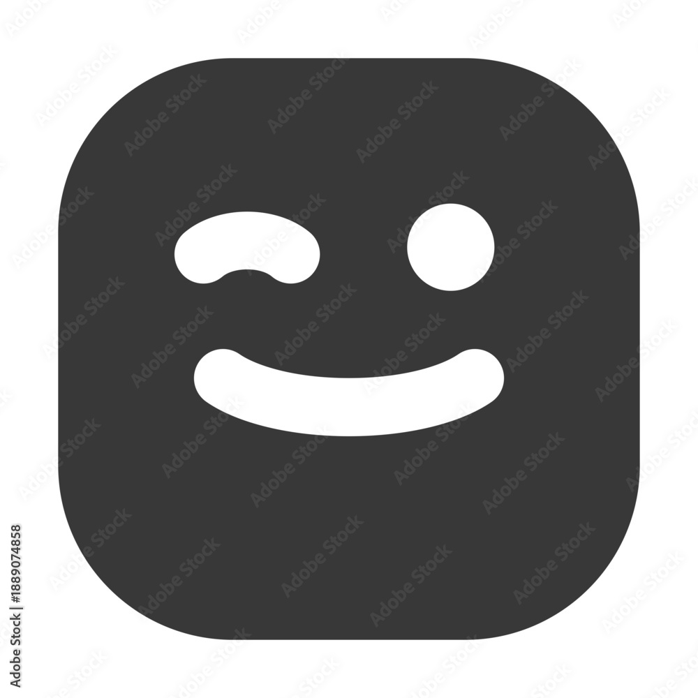 Obraz premium Winking Emoji Solid