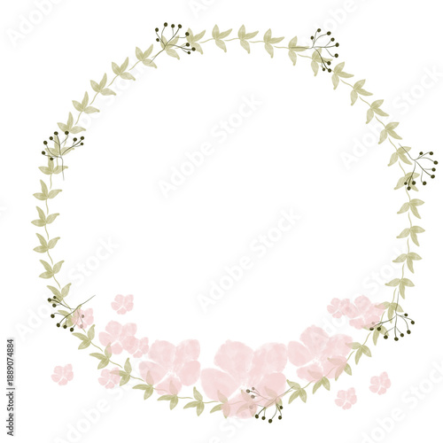 Hand drawn floral frames with flowers. Wreath. Elegant logo template. Vector illustration for labels, branding business identity, wedding invitation