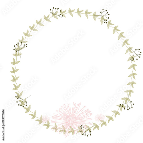 Hand drawn floral frames with flowers. Wreath. Elegant logo template. Vector illustration for labels, branding business identity, wedding invitation