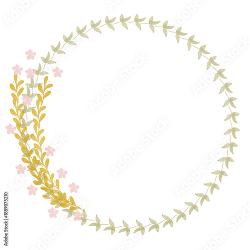 Hand drawn floral frames with flowers. Wreath. Elegant logo template. Vector illustration for labels, branding business identity, wedding invitation