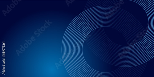 Abstract geometric lines on blue background. Geometric stripe line art design for poster, brochure, cover, website, banner.