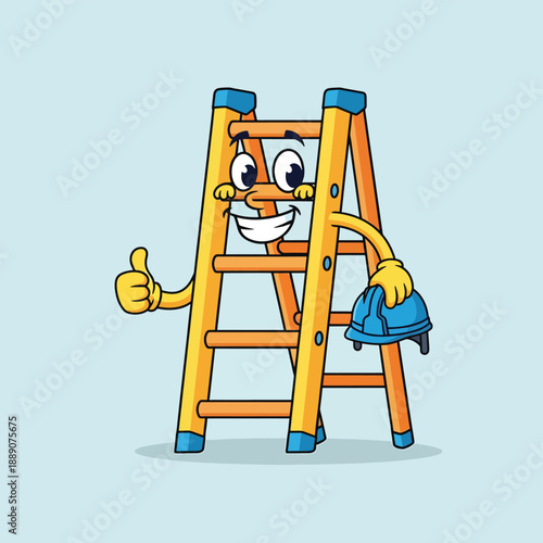 Smiling Ladder Cartoon Character