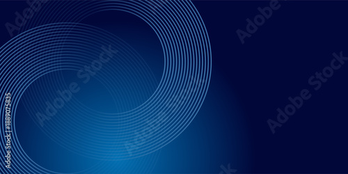 Abstract geometric lines on blue background. Geometric stripe line art design for poster, brochure, cover, website, banner.