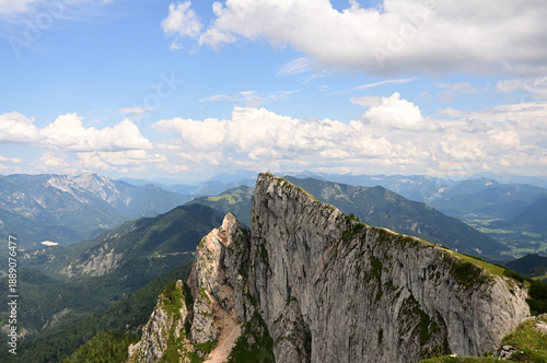 The mountain “Spinnerin” near the Schafberg summit at Sankt Wolfgang on Lake Wolfgang in the Salzkammergut region of Austria. / Der Berg 