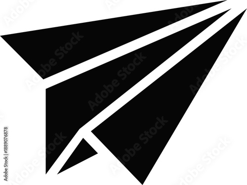 Paper plane icon design.Paper plane with dotted line travel and route symbol in line style, Origami paper airplane, Black linear paper plane icon.Paper plane icon vector, Send Message.