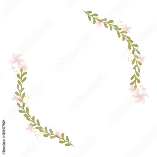 Hand drawn floral frames with flowers. Wreath. Elegant logo template. Vector illustration for labels, branding business identity, wedding invitation