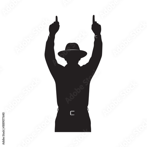 Cricket umpire position silhouette