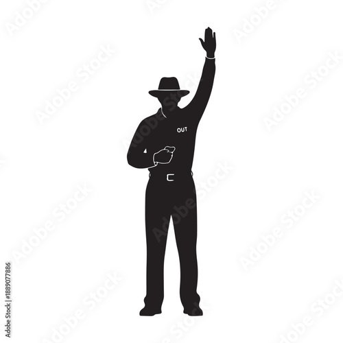 Cricket umpire position silhouette