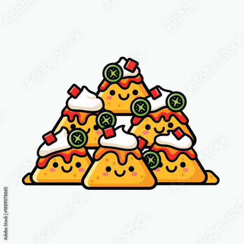 Stack of Tacos with Smiling Faces