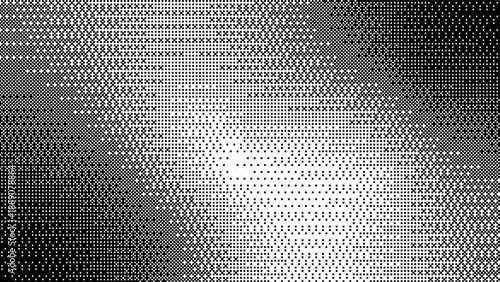 Abstract bitmap halftone texture shows pixelated gradient gradation with dither effect. Retro y2k game computer tech techno vibe, vintage cyberpunk grain noise bit pixel art feel, digital mood glitch.